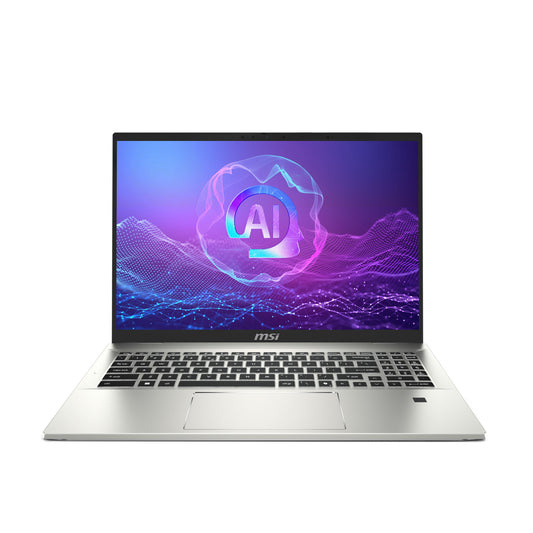 MSI Prestige A16 Al+A3HMG-036 AMD Ryzen AI 9 365 Bärbar dator 40,6 cm (16") Quad HD+ 32 GB LPDDR5x-SDRAM 1 TB SSD Wi-Fi 7 (802.11be) Windows 11 Home Silver