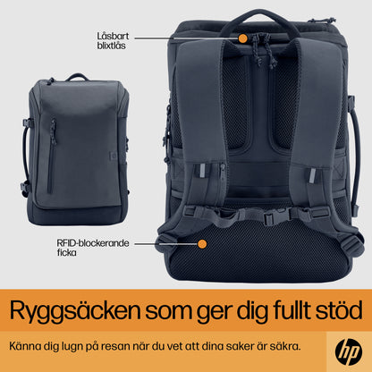 HP Travel 25 liter ryggsäck för 15,6 tum bärbar dator i Iron Grey