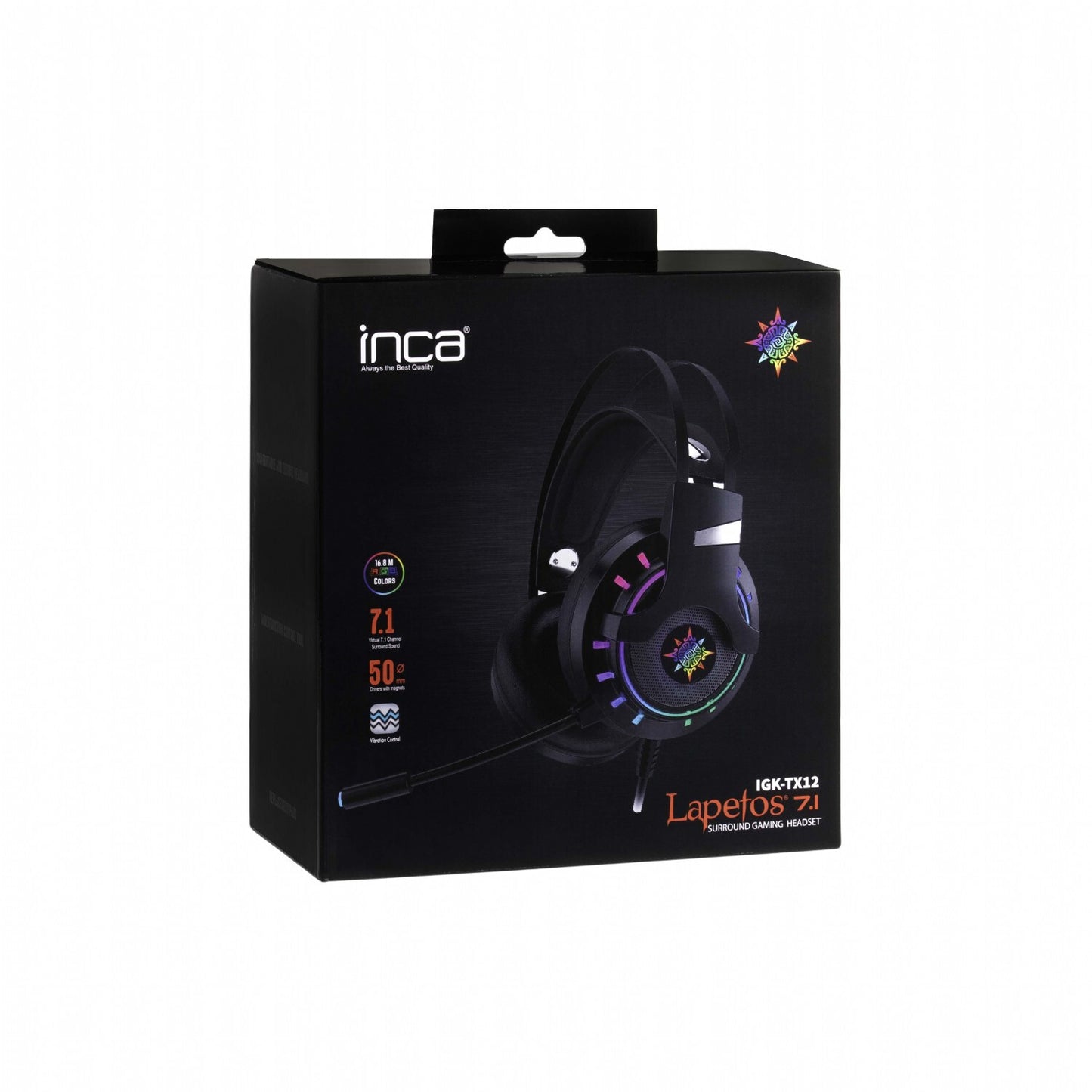 Inca IGK-TX12 hörlur och headset Kabel Huvudband Spela USB Type-A Svart