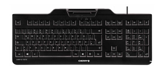 CHERRY KC 1000 SC tangentbord Universal USB AZERTY Belgiskt Svart