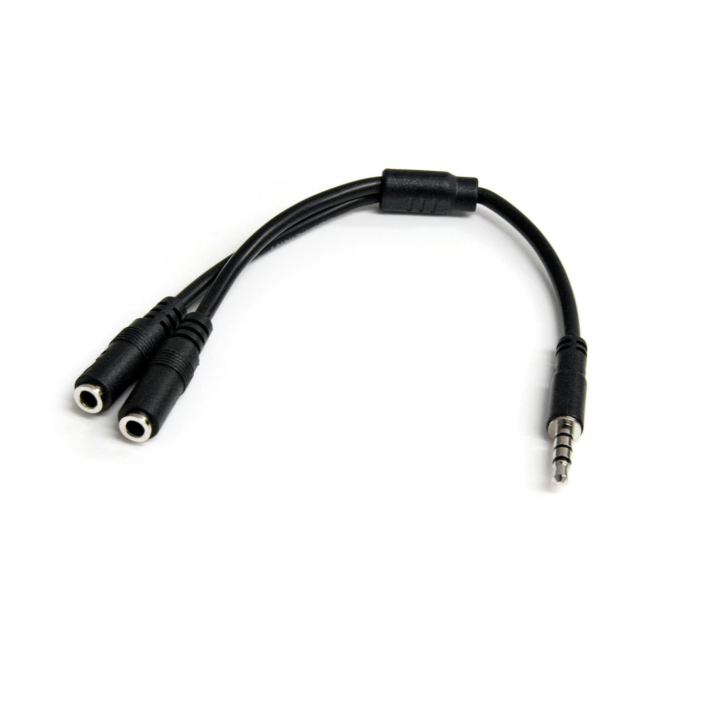 StarTech.com Headset-adapter för headset med separata hörlurs-/mikrofon-kontakter - 3,5 mm 4-polig till 2x 3-polig 3,5 mm M/F