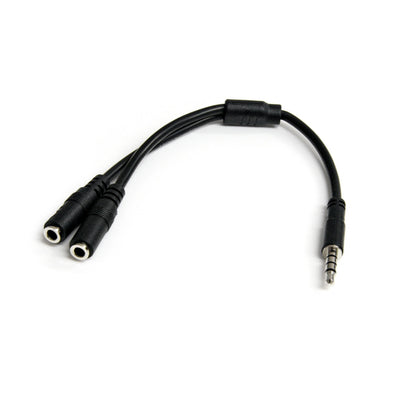 StarTech.com Headset-adapter för headset med separata hörlurs-/mikrofon-kontakter - 3,5 mm 4-polig till 2x 3-polig 3,5 mm M/F