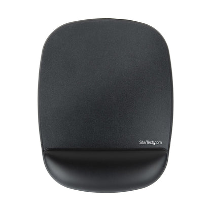 StarTech.com Musmatta med handstöd, 17 x 18 x 2 cm, ergonomisk musmatta med handledsstöd, skrivbordshandledsdyna med halkfri PU-bas, vadderade gelmusmatta med handledsstöd
