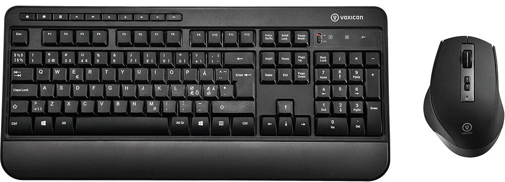 Voxicon 295WL tangentbord Mus inkluderad Kontor RF Trådlös QWERTY Nordic Svart