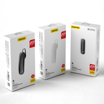 DUDAO Sluchawka zestaw sluchawkowy bezprzewodowa sluchawka Bluetooth Headset Trådlös Öronkrok Samtal/musik Vit