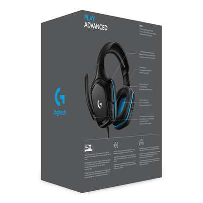Logitech G 981-000770 hörlur och headset Kabel Huvudband Spela Svart, Blå