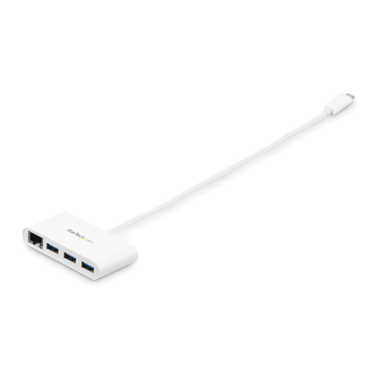 StarTech.com USB-C-hubb med 3 portar och Gigabit Ethernet - USB-C till 3x USB-A - USB 3.0-hubb - 5Gbps - vit