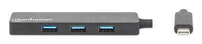 Manhattan 164924 gränssnittshubbar USB 3.2 Gen 1 (3.1 Gen 1) Type-C 5000 Mbit/s Svart
