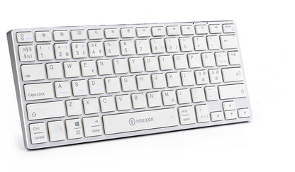 Voxicon Ultra-Slim BT 400 tangentbord Bluetooth Nordic Silver, Vit