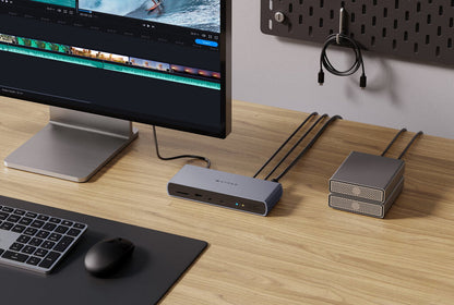 Targus HDTB4D-EU dockningsstationer för bärbara datorer Dockning Thunderbolt 4 Grå