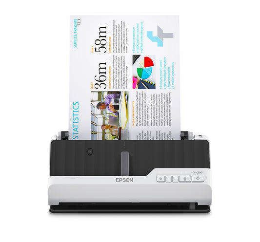 Epson DS-C330 ADF + arkmatad scanner 600 x 600 DPI A4 Svart, Vit