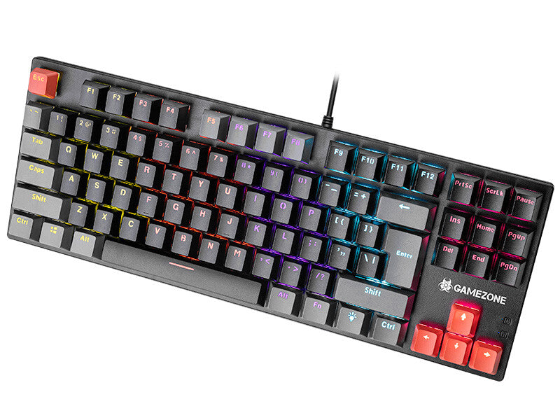 Tracer Blade 87 tangentbord Spela USB QWERTY Engelsk Svart, Grå, Röd