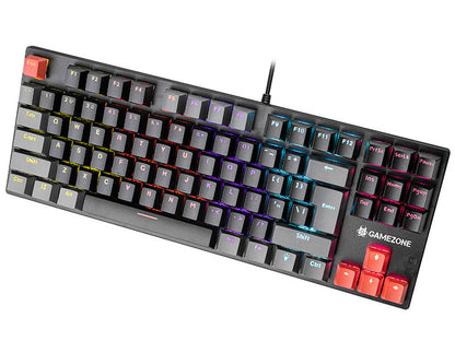 Tracer Blade 87 tangentbord Spela USB QWERTY Engelsk Svart, Grå, Röd