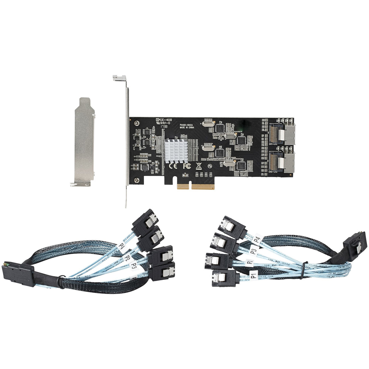 StarTech.com 8-ports SATA PCIe-kort - PCI Express 6 Gbps SATA Expansion-kortadapter med 4 värdkontroller - SATA PCIe-kontrollerkort - PCI-e x4 Gen 2 till SATA III - SATA HDD/SSD