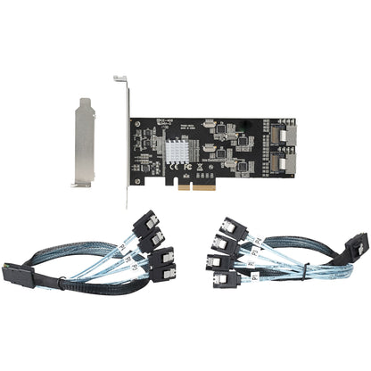 StarTech.com 8-ports SATA PCIe-kort - PCI Express 6 Gbps SATA Expansion-kortadapter med 4 värdkontroller - SATA PCIe-kontrollerkort - PCI-e x4 Gen 2 till SATA III - SATA HDD/SSD