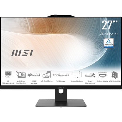 MSI Modern AM272P 12M-1063AT Intel® Core™ i5 i5-1235U 68,6 cm (27") 1920 x 1080 pixlar Allt-i-ett-dator 16 GB DDR4-SDRAM 512 GB SSD Windows 11 Home Wi-Fi 6E (802.11ax) Svart