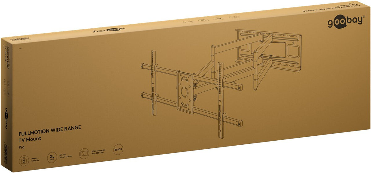 Goobay 71197 tv-fäste 2,29 m (90") Svart