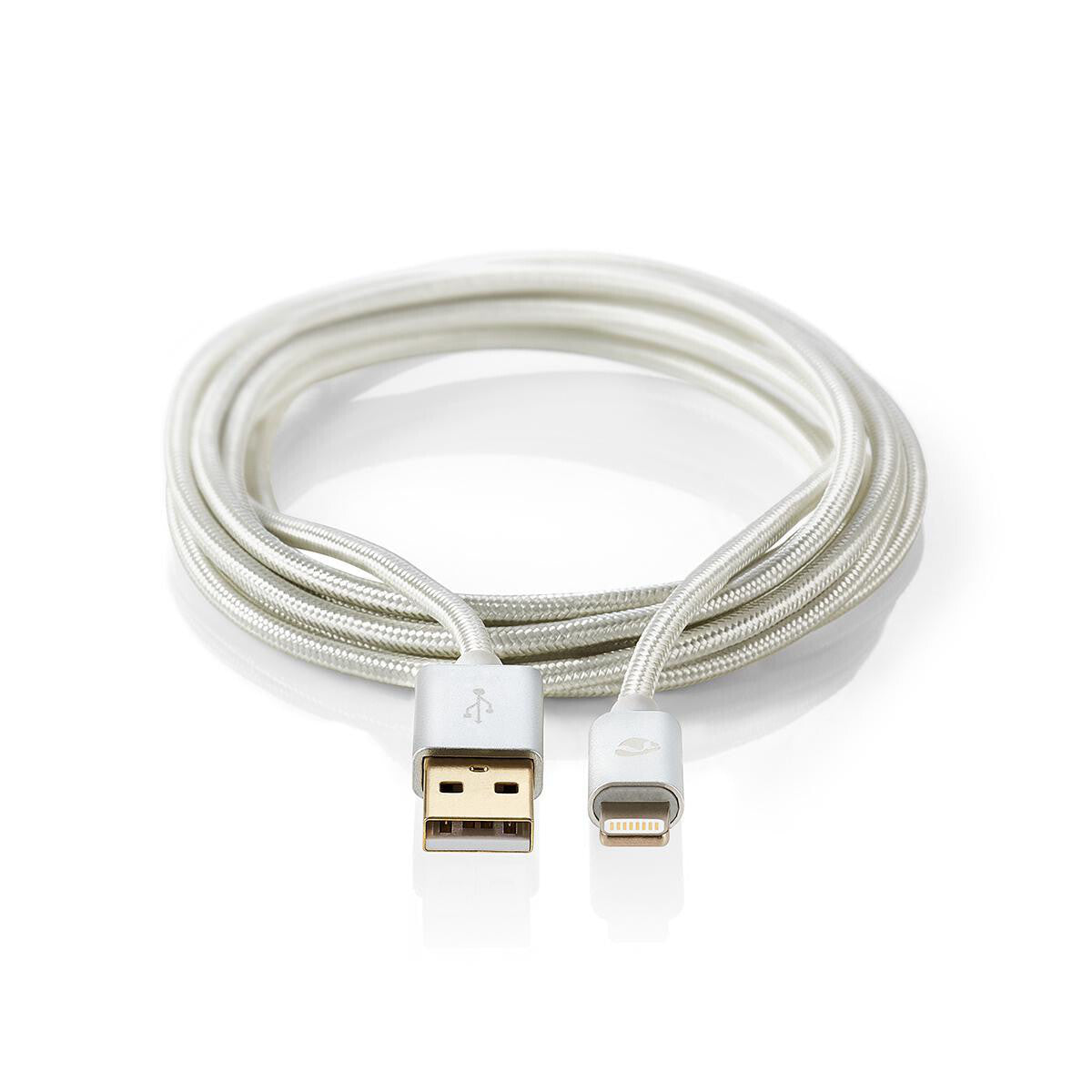 Nedis CCTB39300AL30 mobiltelefonkablar Gjuten aluminium 3 m USB A Lightning