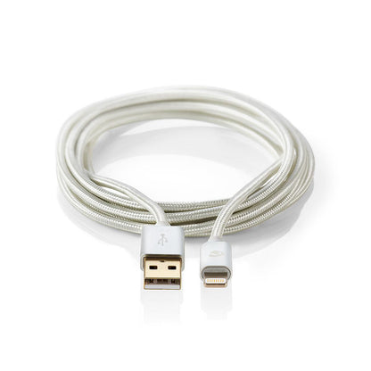 Nedis CCTB39300AL30 mobiltelefonkablar Gjuten aluminium 3 m USB A Lightning